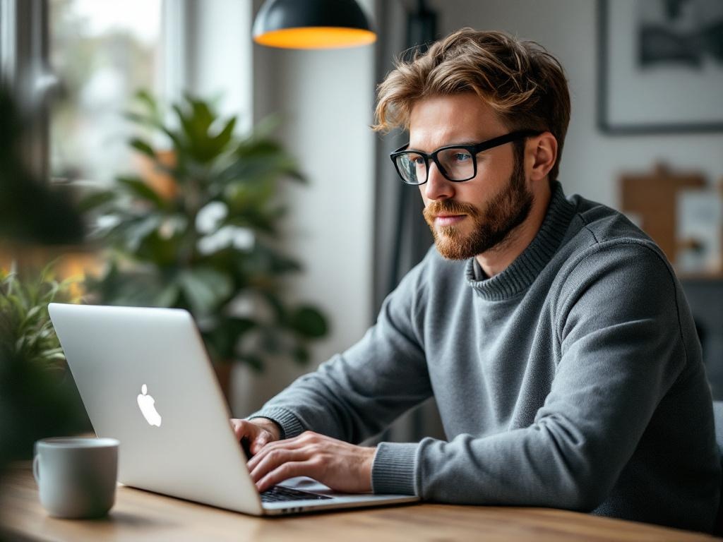 Founder working on laptop